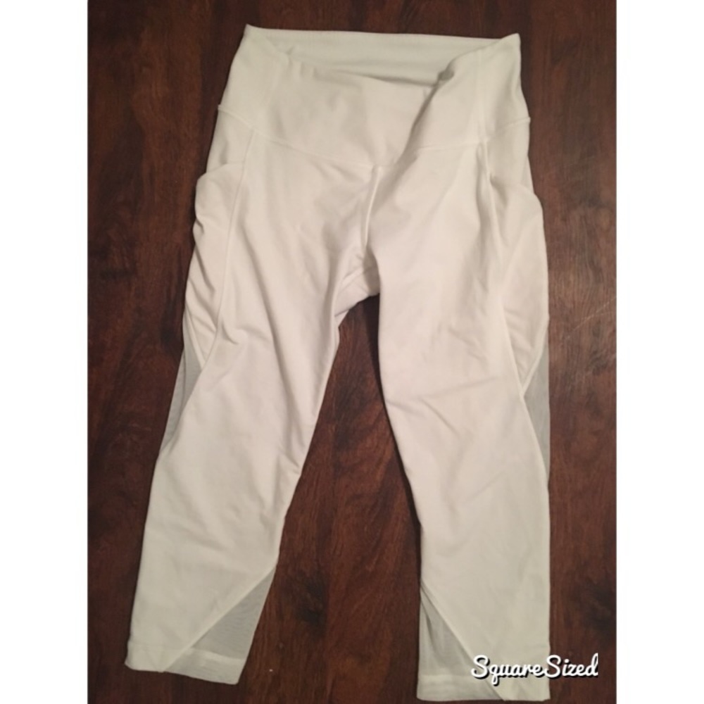 Lululemon Cropped Mesh white leggings